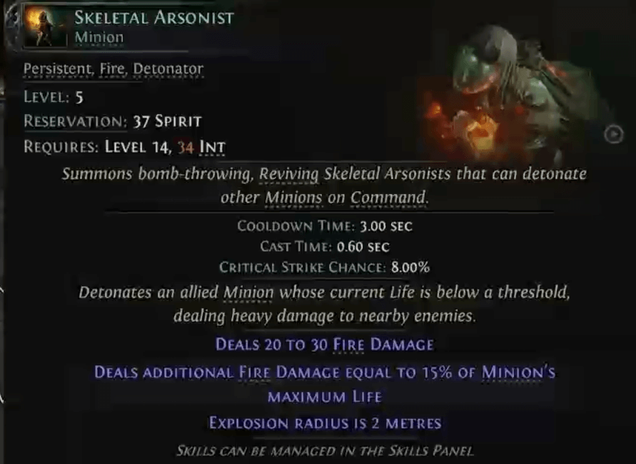 poe 2 skeletal arsonist